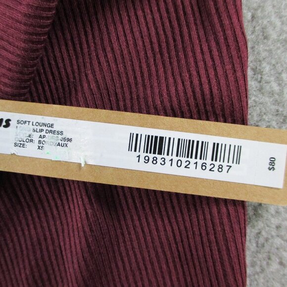 SKIMS Soft Lounge Long Slip Dress Womens XS Bordeaux Red Ribbed NWT - Picture 5 of 7